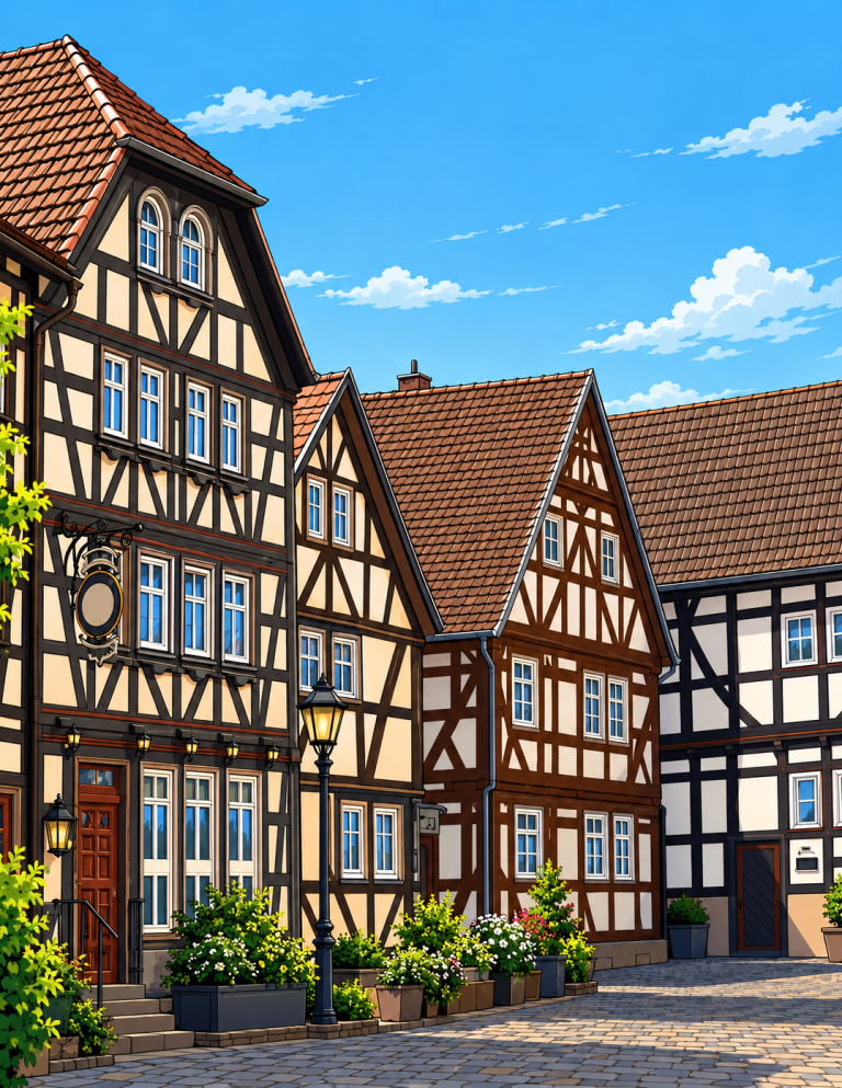 Fachwerkhäuser in der Ortmitte von Schotten